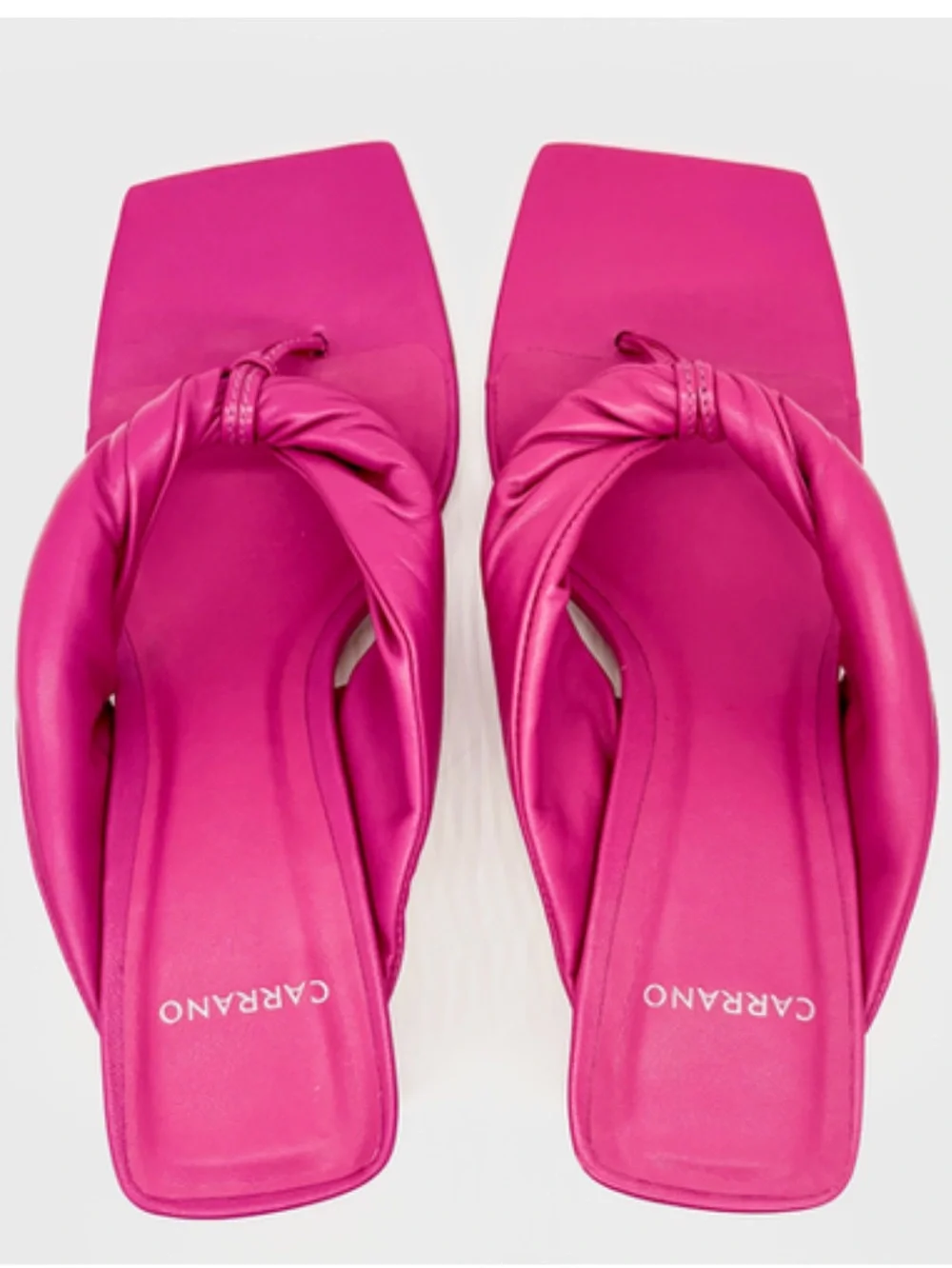 Carrano Hot Pink Ibiza Leather Mule Fuchsia Square-Toe Slide Sandal Size 8